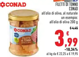 Conad Filetti di tonno CONAD offerta