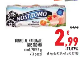 Conad Tonno al naturale NOSTROMO offerta