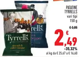 Conad Patatine TYRRELLS vari tipi offerta
