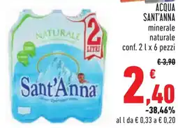 Conad Acqua SANT'ANNA minerale naturale offerta