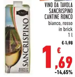 Conad Vino da tavola sancrispino CANTINE RONCO offerta