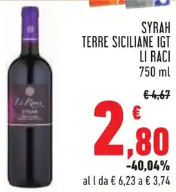 Conad Syrah terre siciliane IGT LI RACI offerta