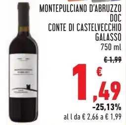 Conad Montepulciano d'abruzzo doc conte di castelvecchio GALASSO offerta