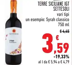 Conad Terre siciliane igt SETTESOLI vari tipi offerta