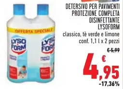 Conad Detersivo per pavimenti protezione completa disinfettante LYSOFORM offerta