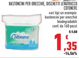 Conad Bastoncini per orecchie, dischetti levatrucco COTONEVE offerta