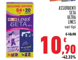 Conad Assorbenti seta ultra LINES vari tipi offerta