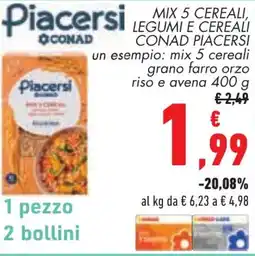 Conad Mix 5 cereali, legumi e cereali CONAD PIACERSI offerta