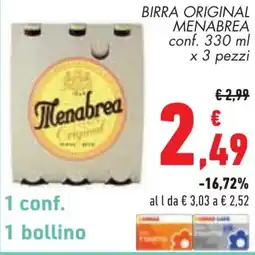 Conad Birra original MENABREA offerta