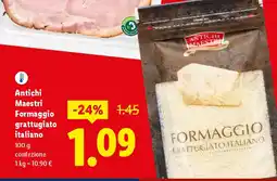 Lidl Antichi Maestri Formaggio grattugiato italiano offerta