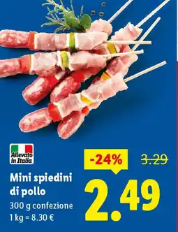 Lidl Mini spiedini di pollo offerta