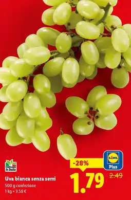 Lidl Uva bianca senza semi offerta