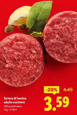 Lidl Tartare di bovino adulto scottona offerta