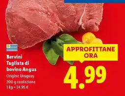 Lidl Bervini Tagliata di bovino Angus offerta