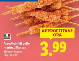 Lidl Arrosticini di pollo marinati Kansas offerta