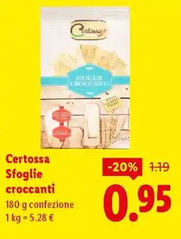 Lidl Certossa Sfoglie croccanti offerta