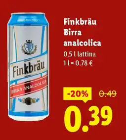 Lidl Finkbräu Birra analcolica offerta