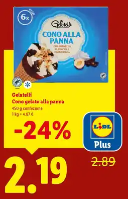 Lidl Gelatelli Cono gelato alla panna offerta