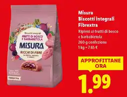 Lidl Misura Biscotti integrali Fibrextra offerta
