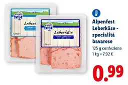 Lidl Alpenfest Leberkäse - specialità bavarese offerta