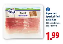 Lidl Alpenfest Speck ai fiori delle Alpi offerta