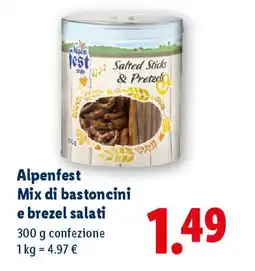 Lidl Alpenfest Mix di bastoncini e brezel salati offerta