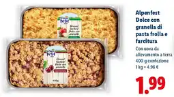 Lidl Alpenfest Dolce con granella di pasta frolla e farcitura offerta