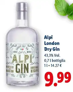 Lidl Alpi London Dry Gin offerta