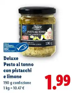 Lidl Deluxe Pesto al tonno con pistacchi e limone offerta