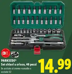 Lidl PARKSIDE Set chiavi a cricco, 46 pezzi offerta