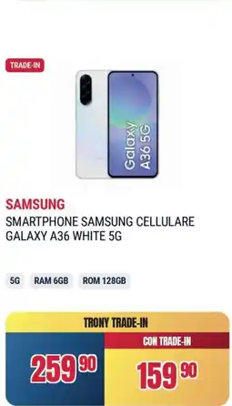 Trony SAMSUNG SMARTPHONE SAMSUNG CELLULARE GALAXY A36 WHITE 5G offerta