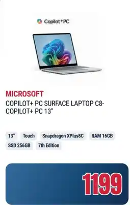 Trony MICROSOFT COPILOT+ PC SURFACE LAPTOP C8-COPILOT+ PC 13" offerta