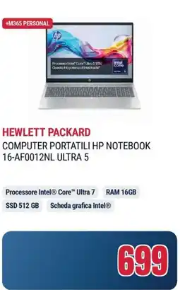 Trony HEWLETT PACKARD COMPUTER PORTATILI HP NOTEBOOK 16-AF0012NL ULTRA 5 offerta