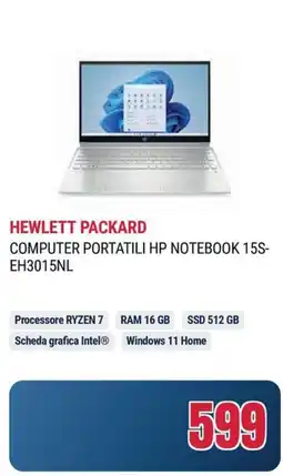 Trony HEWLETT PACKARD COMPUTER PORTATILI HP NOTEBOOK 15S-EH3015NL offerta