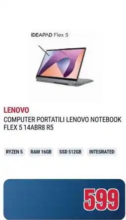 Trony LENOVO COMPUTER PORTATILI LENOVO NOTEBOOK FLEX 5 14ABR8 R5 offerta