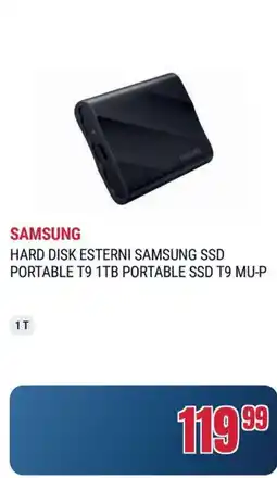 Trony SAMSUNG HARD DISK ESTERNI SAMSUNG SSD PORTABLE T9 1TB PORTABLE SSD T9 MU-P offerta