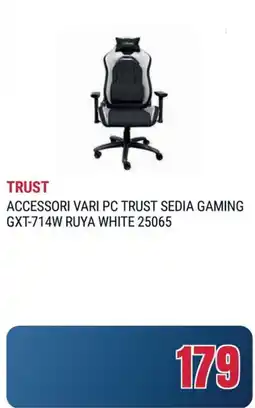 Trony TRUST ACCESSORI VARI PC TRUST SEDIA GAMING GXT-714W RUYA WHITE 25065 offerta