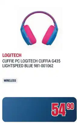 Trony LOGITECH CUFFIE PC LOGITECH CUFFIA G435 LIGHTSPEED BLUE 981-001062 offerta