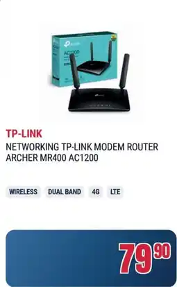 Trony TP-LINK NETWORKING TP-LINK MODEM ROUTER ARCHER MR400 AC1200 offerta