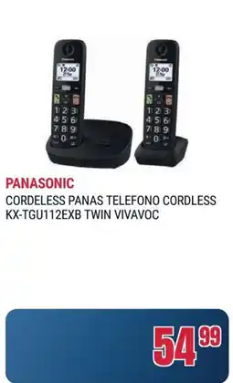 Trony PANASONIC CORDELESS PANAS TELEFONO CORDLESS KX-TGU112EXB TWIN VIVAVOC offerta