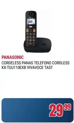 Trony PANASONIC CORDELESS PANAS TELEFONO CORDLESS KX-TGU110EXB VIVAVOCE TAST offerta