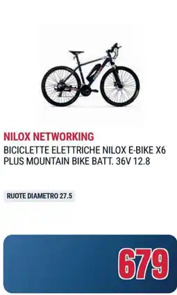 Trony NILOX NETWORKING BICICLETTE ELETTRICHE NILOX E-BIKE X6 PLUS MOUNTAIN BIKE BATT. 36V 12.8 offerta