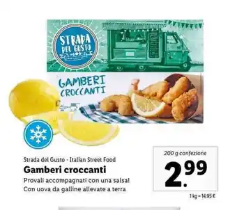 Lidl Strada del Gusto Gamberi croccanti 200g offerta