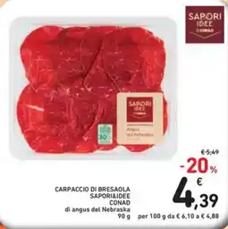 Spazio Conad Carpaccio di bresaola SAPORI&IDEE CONAD offerta