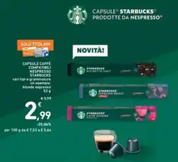 Spazio Conad Capsule caffè compatibili nespresso STARBUCKS offerta