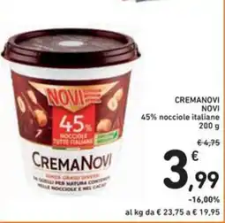 Spazio Conad Cremanovi NOVI 45% nocciole italiane offerta