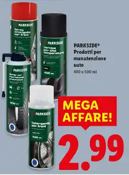 Lidl PARKSIDE Prodotti per manutenzione auto offerta