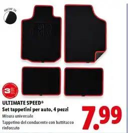 Lidl ULTIMATE SPEED Set tappetini per auto, 4 pezzi offerta