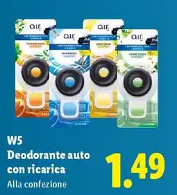 Lidl W5 Deodorante auto con ricarica offerta