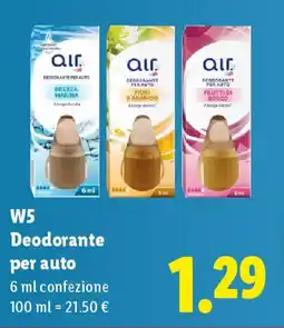 Lidl W5 Deodorante per auto offerta